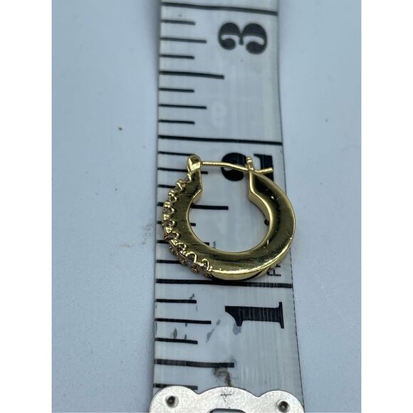 NWT 14K gold dipped CZ hoops - Picture 6 of 8
